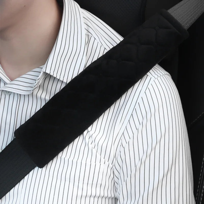 Universal Car Seat Belt Cover Adjustable Plush Car Safety Belt Cover Shoulder Pad for Kids Child Adults Car Interior Accessories
