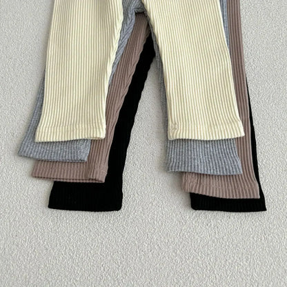 Leggings simples et solides pour bébé, pantalons skinny à rayures pour filles, pantalons slim en coton élastique pour nouveau-né, pantalons extensibles pour garçons