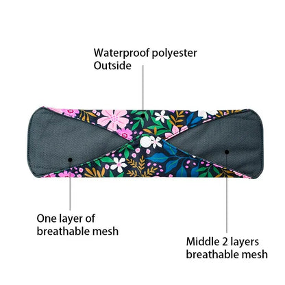 Lot de 5 serviettes hygiéniques lavables AWJ en tissu réutilisables, joli imprimé, pour femmes, pour flux abondant, couleur aléatoire