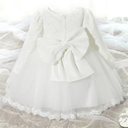 Robes de princesse à manches longues pour nouveau-né, tenue de fête, de mariage, de baptême, de fête ...