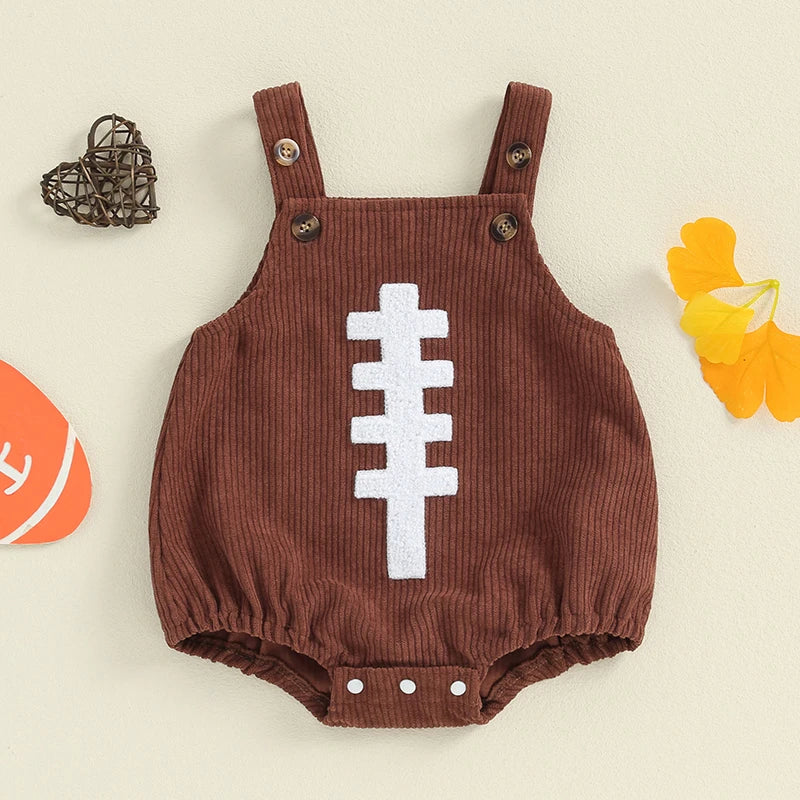 2024-05-29 Lioraitiin 0-12M Nouveau-né Bébé Garçons Filles Salopette Sans Manches Football Broderie Barboteuses Nouveau-Né Été Automne Tenue