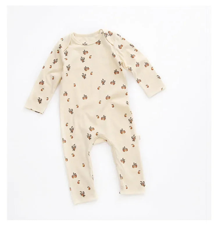 0-24M Nouveau-né Enfant bébé Garçons Filles Vêtements Printemps Imprimé Barboteuse Mignon Doux Coton Combinaison Manches Longues Coton Automne Bébé Tenue