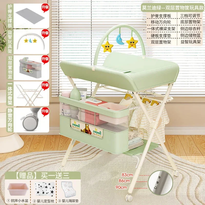 Baby Multifunctional Nursing Table, Foldable Diaper Table, Baby Bathing and Touching Table, Newborn Baby Diaper Changing Table