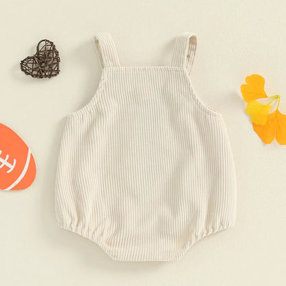 2024-05-29 Lioraitiin 0-12M Nouveau-né Bébé Garçons Filles Salopette Sans Manches Football Broderie Barboteuses Nouveau-Né Été Automne Tenue