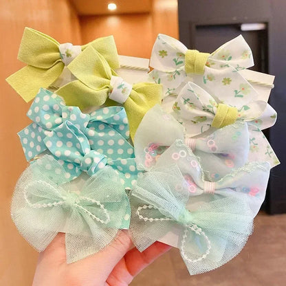 10Pcs/Set New Baby Girl Cute Colors Flower Hair Bands Ponytail Holder Chilren Soft Scrunchies Rubber Kid Hair Accessories