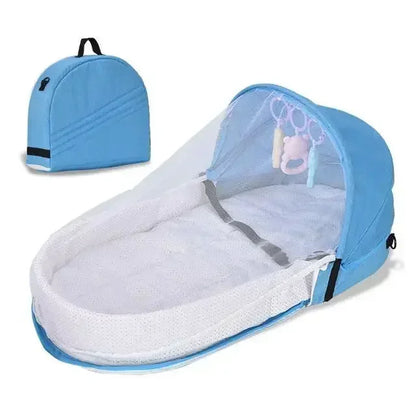 Portable Nest Bed Baby Crib Foldable Movable Newborn Bed Bumper Protection Anti-pressure Baby Lounger With Mosquito Net