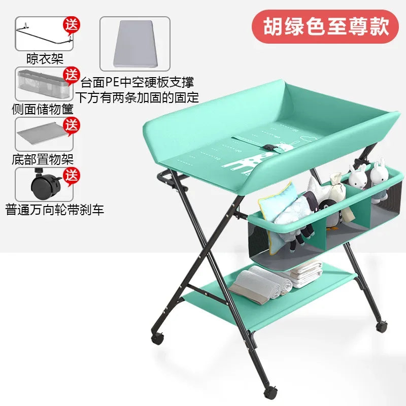 Multi-functional Baby Care Table, Newborn Baby Touch Table, Baby Diaper Changing Portable, Foldable Washable Bath Stand