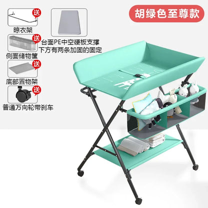 Multi-functional Baby Care Table, Newborn Baby Touch Table, Baby Diaper Changing Portable, Foldable Washable Bath Stand