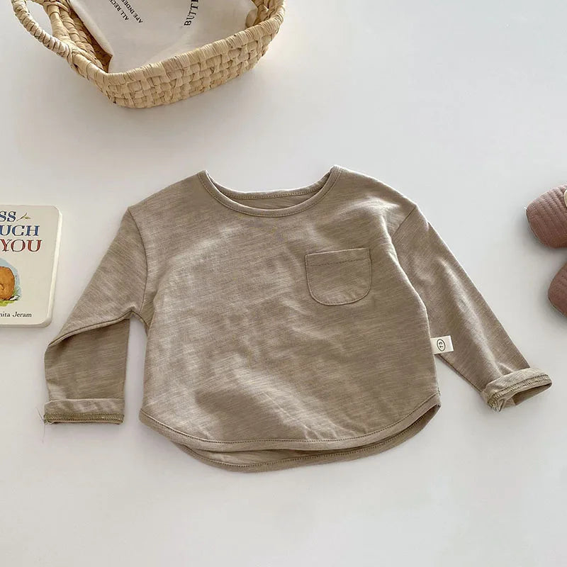 MILANCEL – Chemisier d'automne pour enfants, joli maillot de corps uni pour filles et garçons