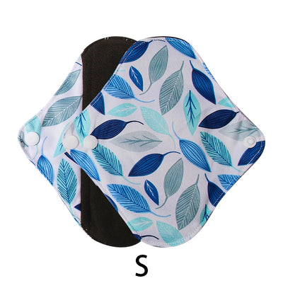 Serviettes hygiéniques en tissu, taille 18 x 18 cm, protège-slips lavables et réutilisables, avec intérieur en charbon de bambou