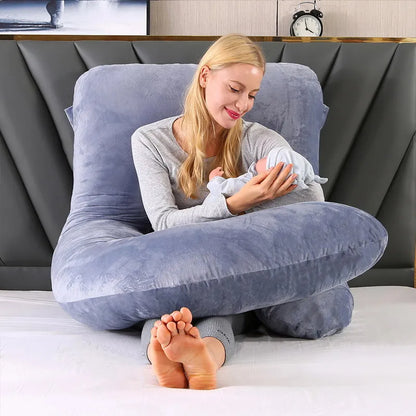 3kg 6.6lb J Pregnancy Pillow for Pregnant Women Sleep Nursing Maternity Full Body Support for Back Belly Hip Leg Removable Cover