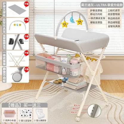 Baby Multifunctional Nursing Table, Foldable Diaper Table, Baby Bathing and Touching Table, Newborn Baby Diaper Changing Table