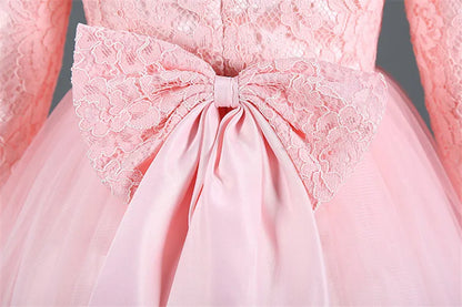 Robes de princesse à manches longues pour nouveau-né, tenue de fête, de mariage, de baptême, de fête ...