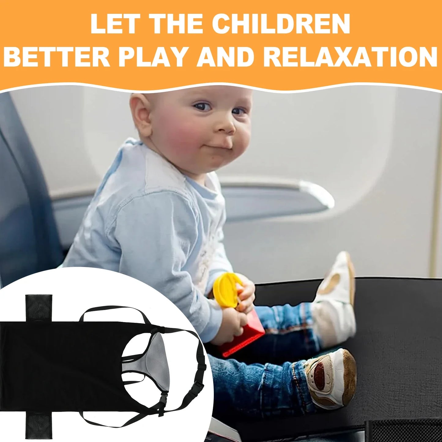 Toddler Airplane Seat Extender Flight Travel Bed to Save Mom's Lap Portable Toddlers Plane Foot Rest for Flying Fit Economy Seat