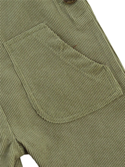 Combinaison pantalon à bretelles unisexe pour bébé de 0 à 24 mois avec boutons, couleur unie, pour tout-petits garçons et filles