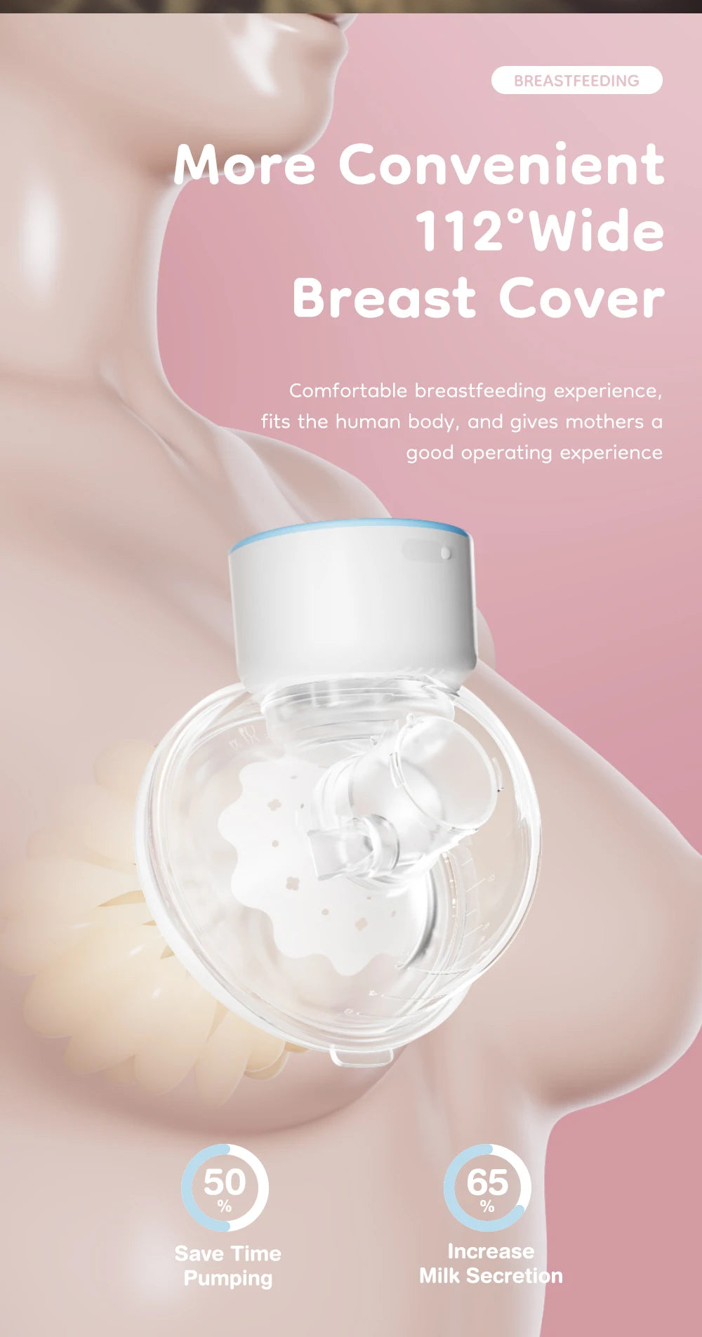 Tire-lait électrique portable MAMIJOY, 4 modes, 12 niveaux, tire-lait mains libres, silencieux et confortable, avec bride de 19/24 mm, EB26