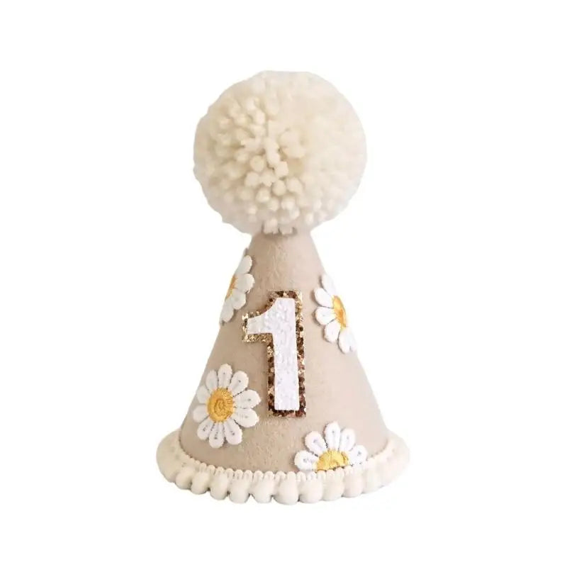 Felt Celebration Party Caps Birthday Hat for One Year Birth Celebration