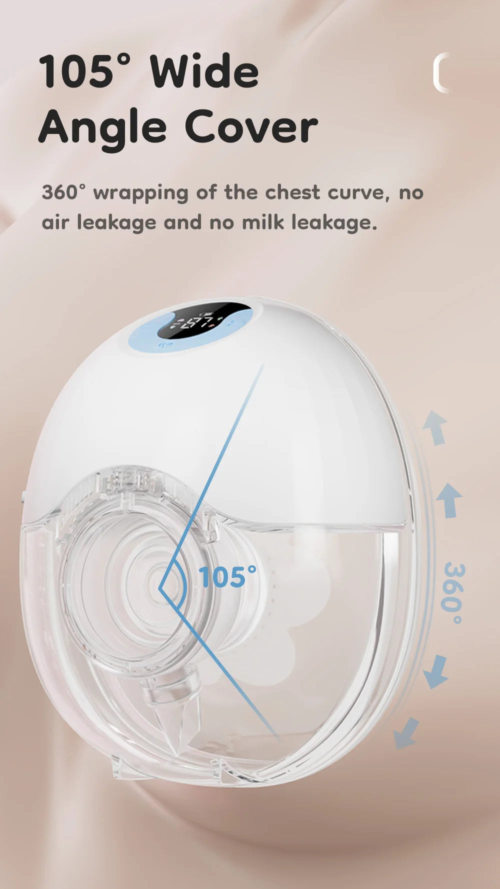 1PCS Wearable Electric Breast Pump 4Modes & 36Levels Comfort Milk Collector Portable Electric Breast Pump BPA FREE 210Ml
