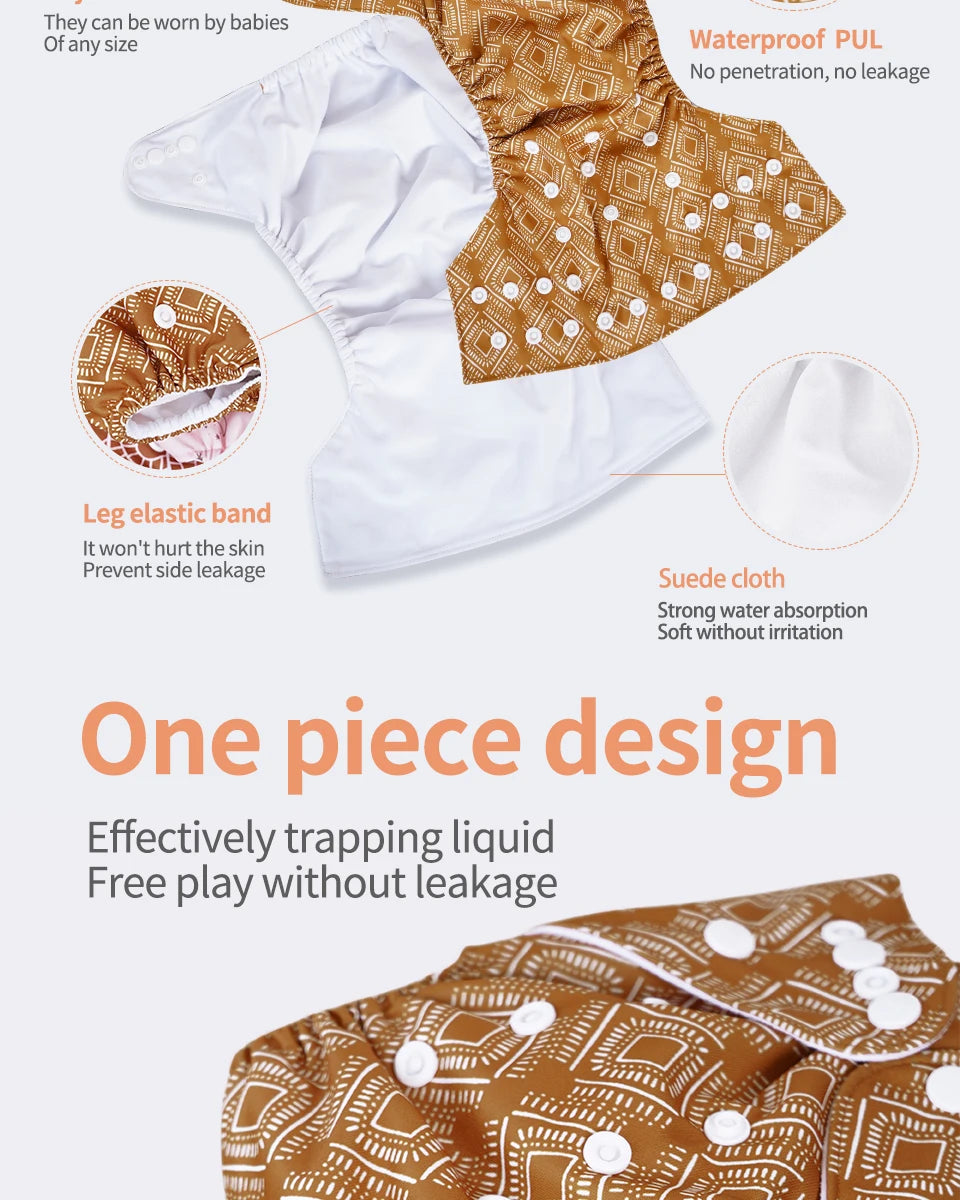 Happyflute 3-15KG 3Pcs Set Pocket Diaper Suede Cloth Inner Washable&Reusable Absorbent Ecological Adjustable Baby Nappy Cover