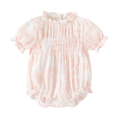 Barboteuse pour bébé fille, barboteuse à volants, col à volants, motif floral, vêtements de princesse pour nouveau-né