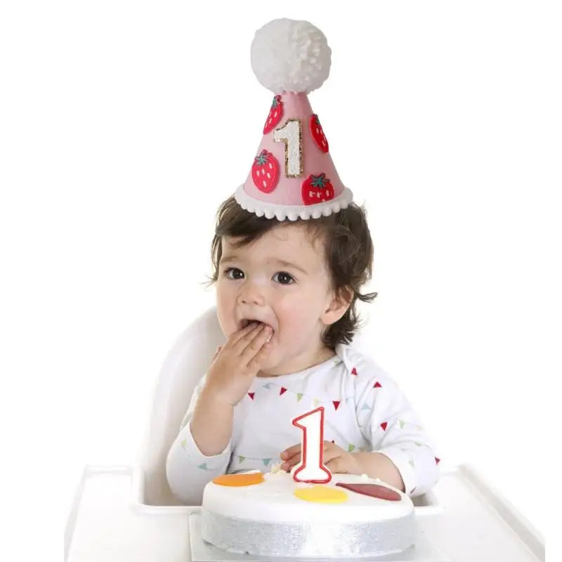 Felt Celebration Party Caps Birthday Hat for One Year Birth Celebration