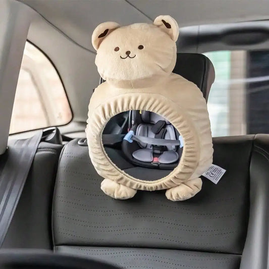 Cartoon Baby Car Rearview Mirror Baby Mirror Toys Multi-Function  Baby Toy Infant Soft Mirror Tummy Time Easy to Install Infant