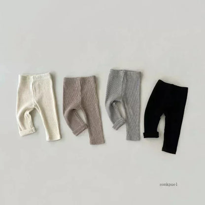 Leggings simples et solides pour bébé, pantalons skinny à rayures pour filles, pantalons slim en coton élastique pour nouveau-né, pantalons extensibles pour garçons