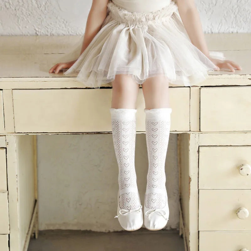 Lot de 3 paires de bas princesse blancs à volants en dentelle pour fille, chaussettes d'été en maille fine et respirante pour enfants de 3 à 12 ans