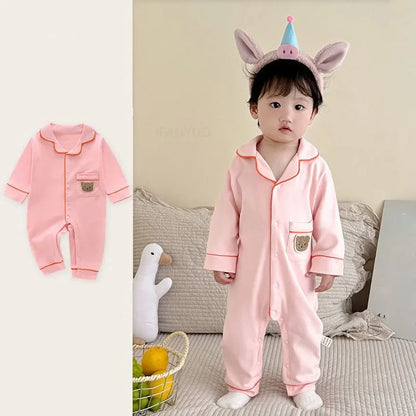 Pyjama en coton doux et respirant pour bébé, vêtements de nuit pour enfants, garçons et filles, printemps-automne