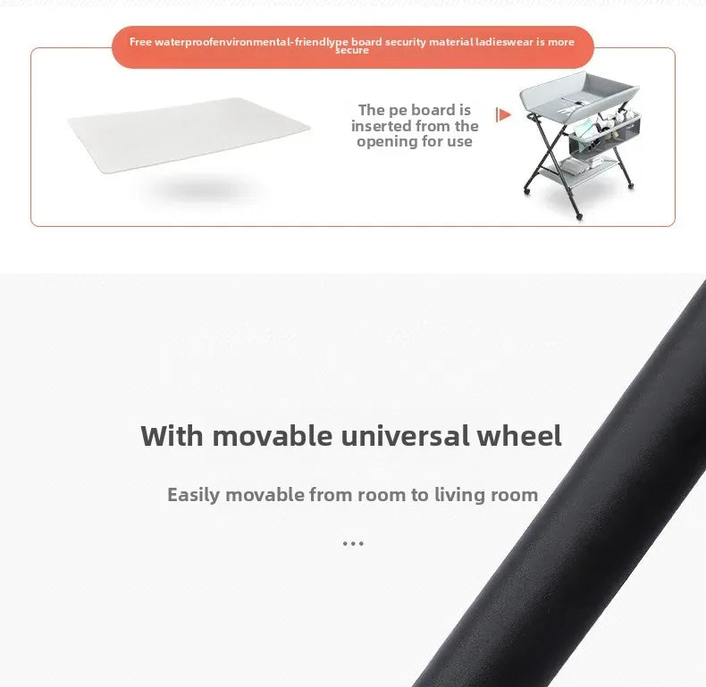 Multi-functional Baby Care Table, Newborn Baby Touch Table, Baby Diaper Changing Portable, Foldable Washable Bath Stand