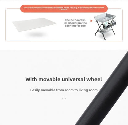 Multi-functional Baby Care Table, Newborn Baby Touch Table, Baby Diaper Changing Portable, Foldable Washable Bath Stand