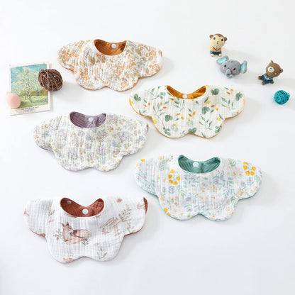 New 6 Layers Cotton Two-sided Usable Baby Feeding Drool Bib Cute Infants Saliva Towel Burp Cloth For Newborn Toddler Kids Bibs