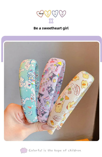 Sanliou Children's Cute Kuromi Headbands for Girls, Anti slip Headbands for Girls, bangs, Hair Breakers Artifactgift