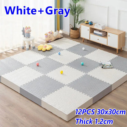 Baby Play Mat 12PCS Thick 1.2cm Activities for Play Mats Tatame Baby Mat Playroom Mat Floor Noise Mat Puzzle Mat Crawling Mat