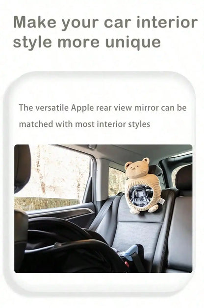 Cartoon Baby Car Rearview Mirror Baby Mirror Toys Multi-Function  Baby Toy Infant Soft Mirror Tummy Time Easy to Install Infant