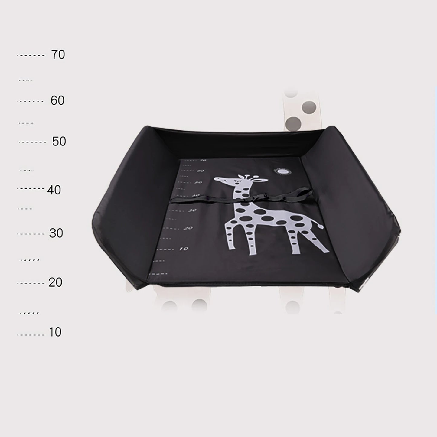 Baby Changing Table Foldable Changing Table with Storage Shelves Cushion with Height Ladder Large Changing Table 80 x 63cm