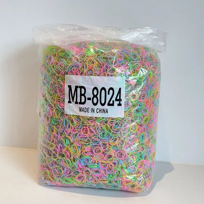 1000/2000Pcs/bag Girls Colourful Disposable Rubber Band Hair Ties Headband Children Ponytail Holder Bands Kids Hair Accessories