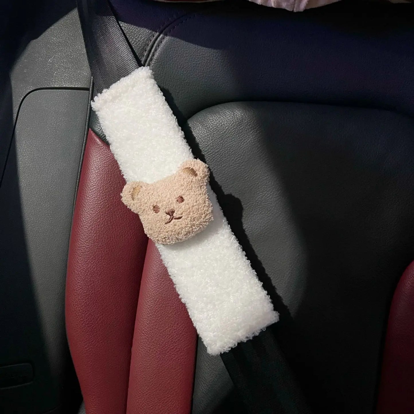 INS Plush Bear Safety Shoulder Cover Kids Car Creative Shoulder Cover Car cartoon interior decorations