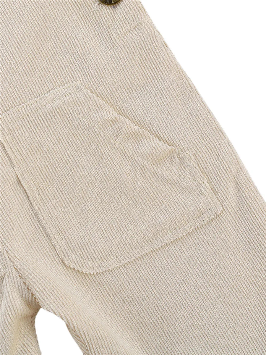 Combinaison pantalon à bretelles unisexe pour bébé de 0 à 24 mois avec boutons, couleur unie, pour tout-petits garçons et filles