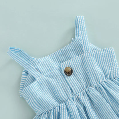 Ensemble short pour bébé fille, imprimé rayé, gros nœud, haut sans manches à bretelles et short extensible taille haute