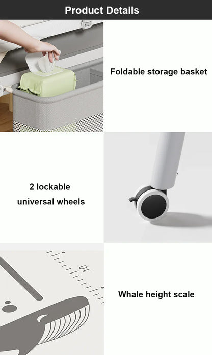 Baby Changing Table with Bathtub 2 in 1 Portable Foldable Infant Diaper Changing Table with Storage Tray 2 Wheels Anti-rollover