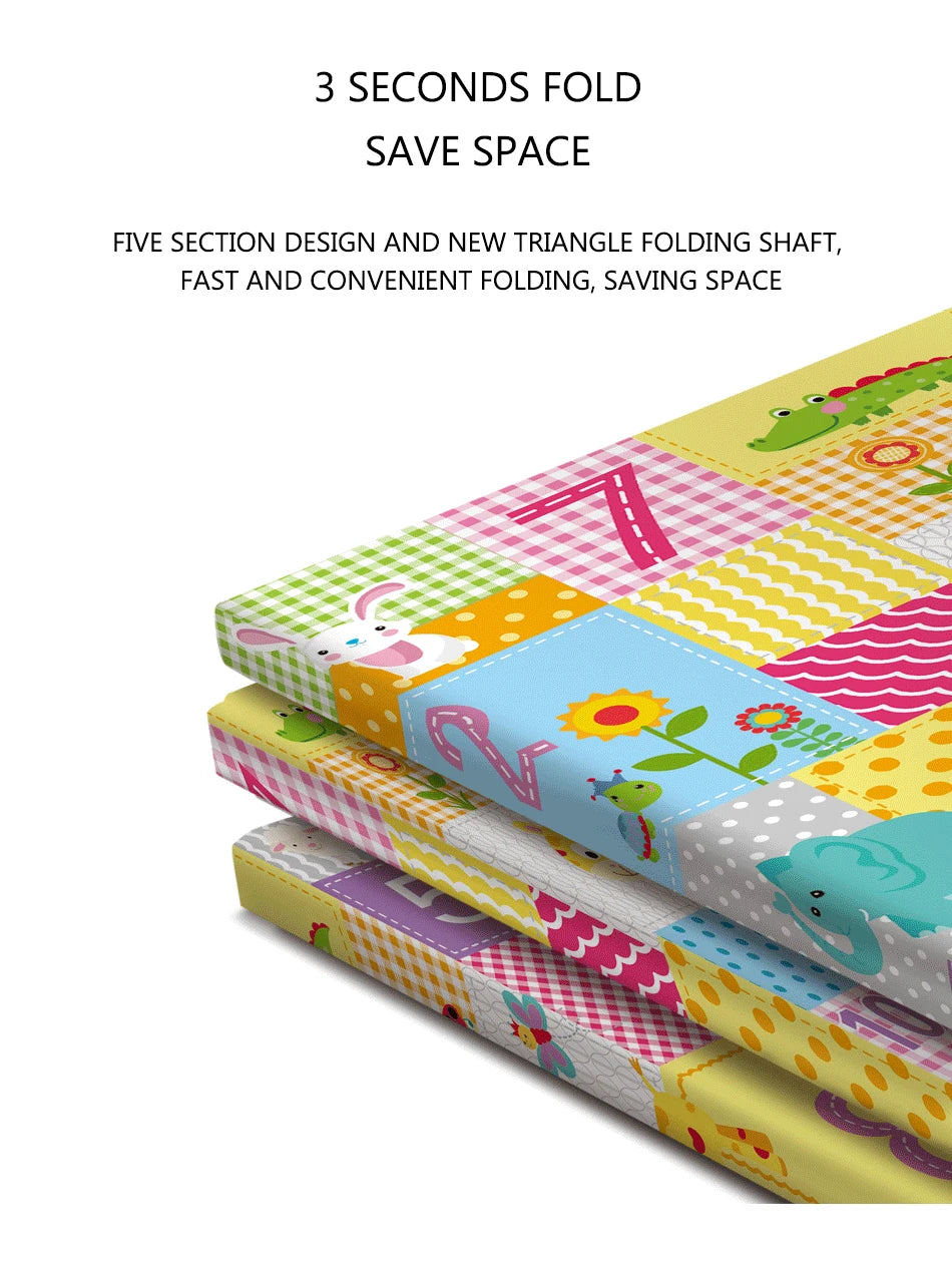 Double-sided Foldable Children Carpet Cartoon Baby Play Mat Educational Baby Activity Carpet Waterproof and Easy to Store