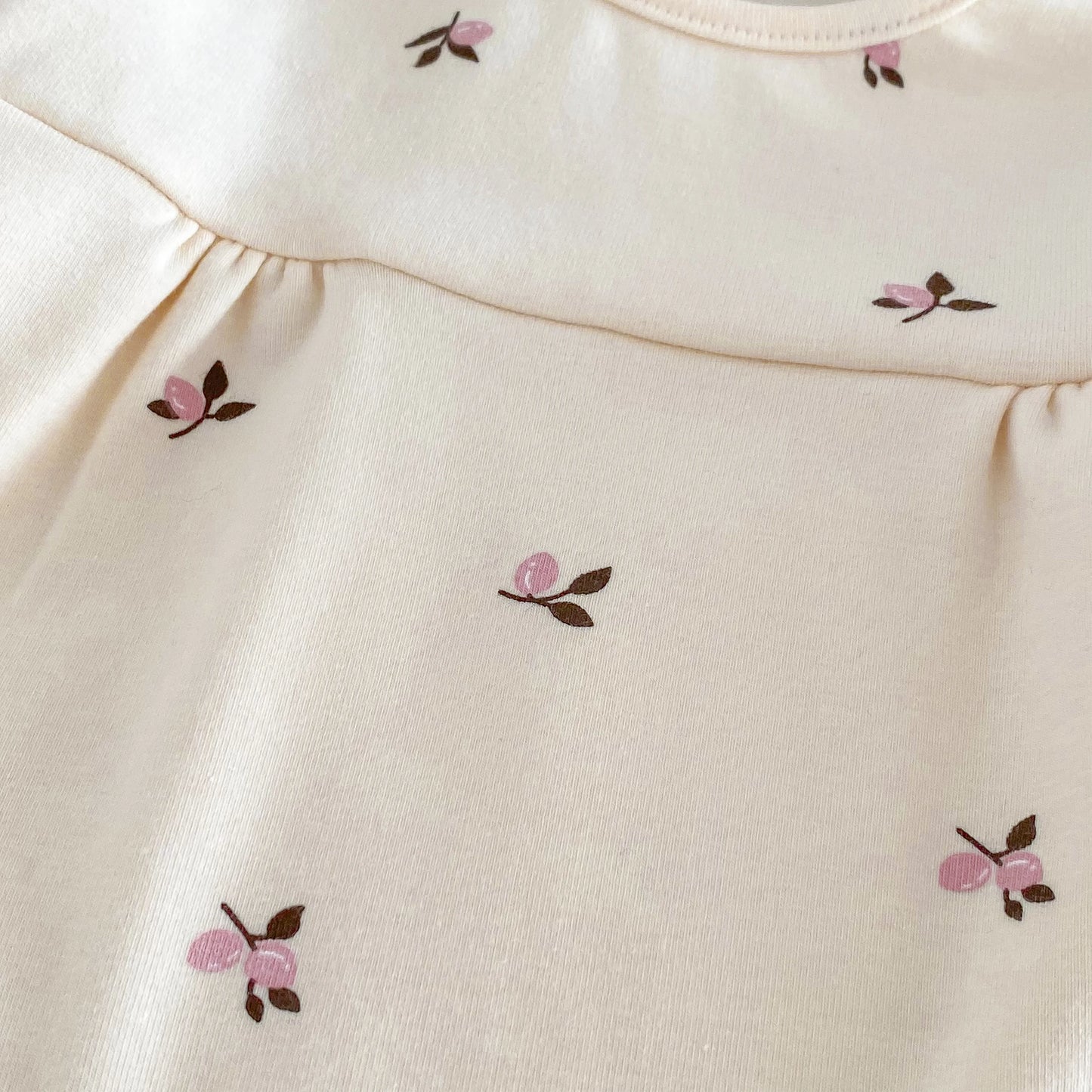 IG Fashion Vêtements pour nouveau-nés Pyjama pour bébé Garçon Fille Imprimé Cerise Manches Longues Chemise + Pantalon Vêtements de Nuit Ensemble Deux Pièces 0-2 ans