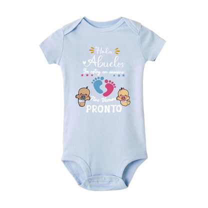 J'ai hâte de vous rencontrer grand-mère et grand-père, body pour bébé, annonce de grossesse, barboteuse, vêtements de révélation de bébé pour grands-parents