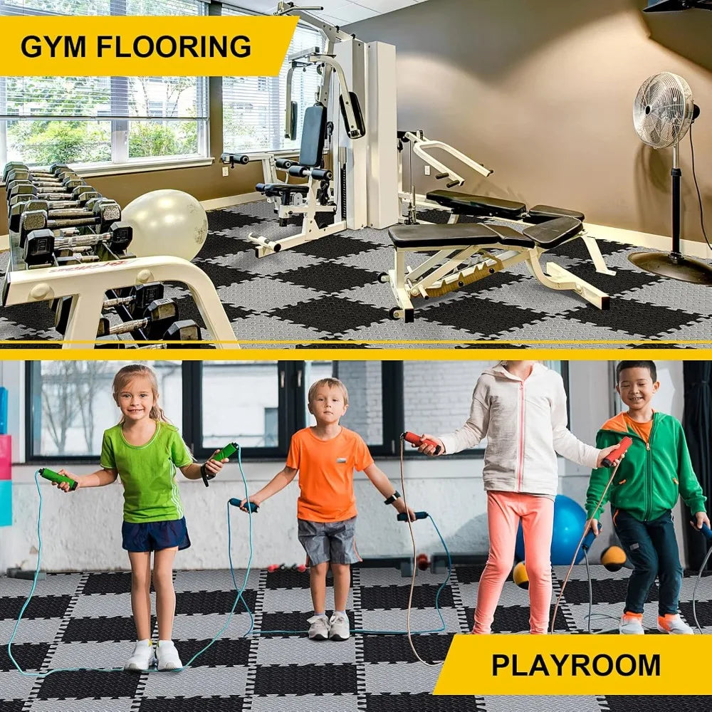 16-Piece Baby Activity Mat Leaf Pattern Anti-slip Shock-absorbing Interlocking Floor Tiles Suitable for Bedroom and Living Room