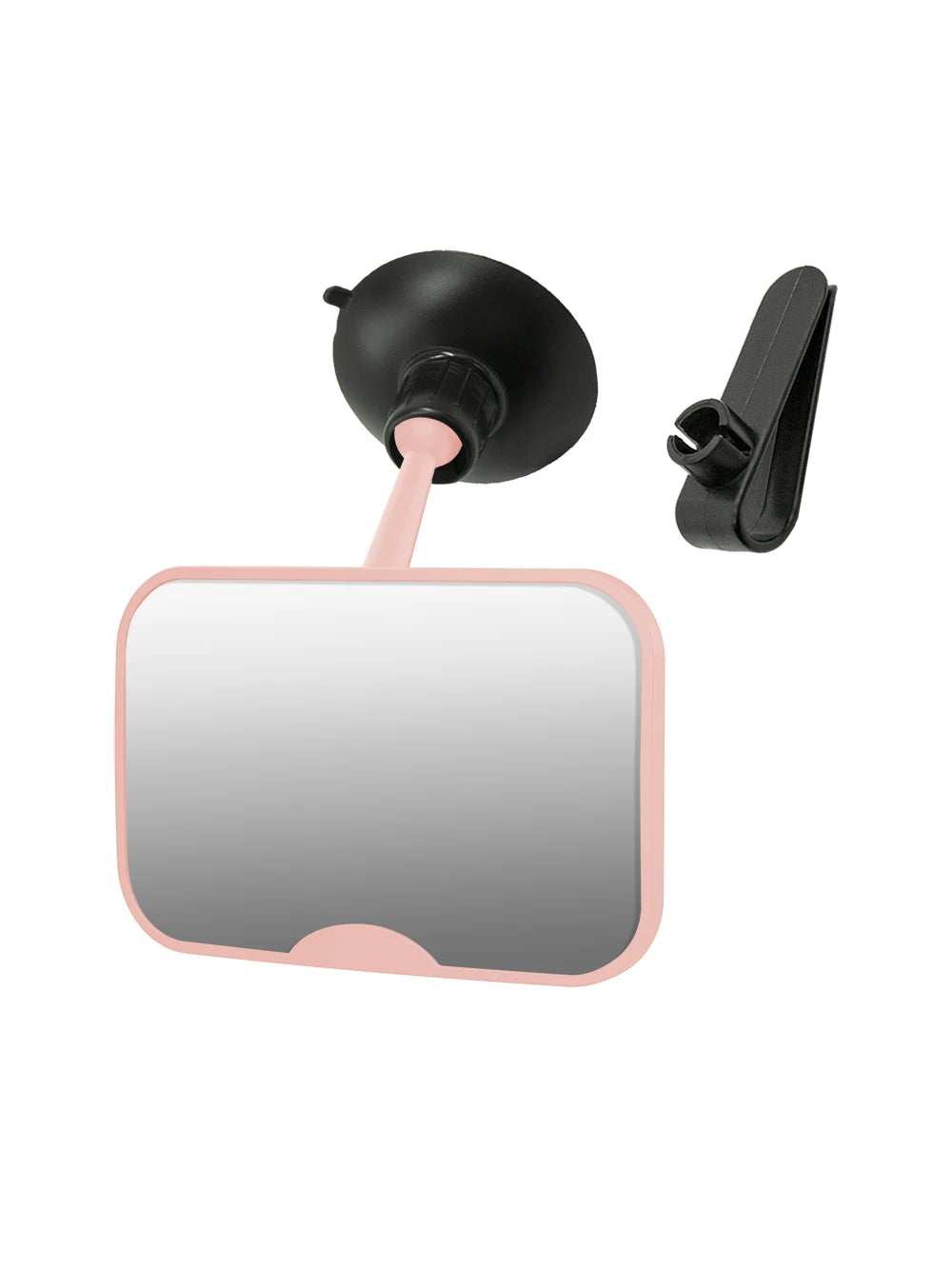 2-in-1 Black Adjustable Car Seat Mirror 360° Rotatable Shatterproof Suction Cups Easy Install for Rear-Facing Kids Monitoring