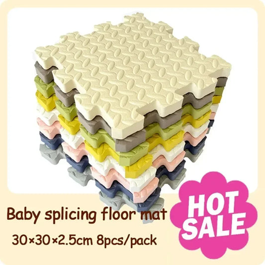 2.5CM Thick Solid Color Baby Game Mat Carpet with Puzzle Pieces for Children's Room, Play Areas, and Gym Baby Playmat  Baby Rug