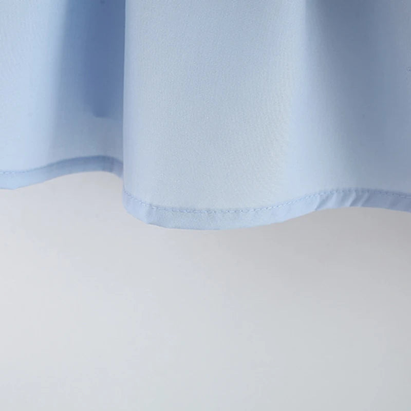 Robe d'été pour bébé fille, tenue de plage, style coréen, simple, bleue, sans manches, pour enfant, paquet gratuit (9 mois à 3 ans)