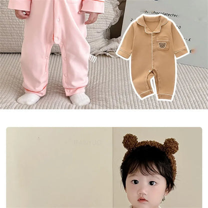 Pyjama en coton doux et respirant pour bébé, vêtements de nuit pour enfants, garçons et filles, printemps-automne