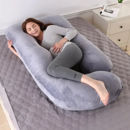 Oreiller de grossesse J 3 kg 6,6 lb pour femmes enceintes, sommeil, allaitement, maternité, soutien complet du corps pour le dos, le ventre, les hanches, les jambes, housse amovible